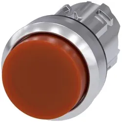 Siemens 3SU1051-0BB00-0AA0 Drucktaster, beleuchtet, 22mm, rund, Metall, hochglanz, amber, Druckknopf 3SU10510BB000AA0