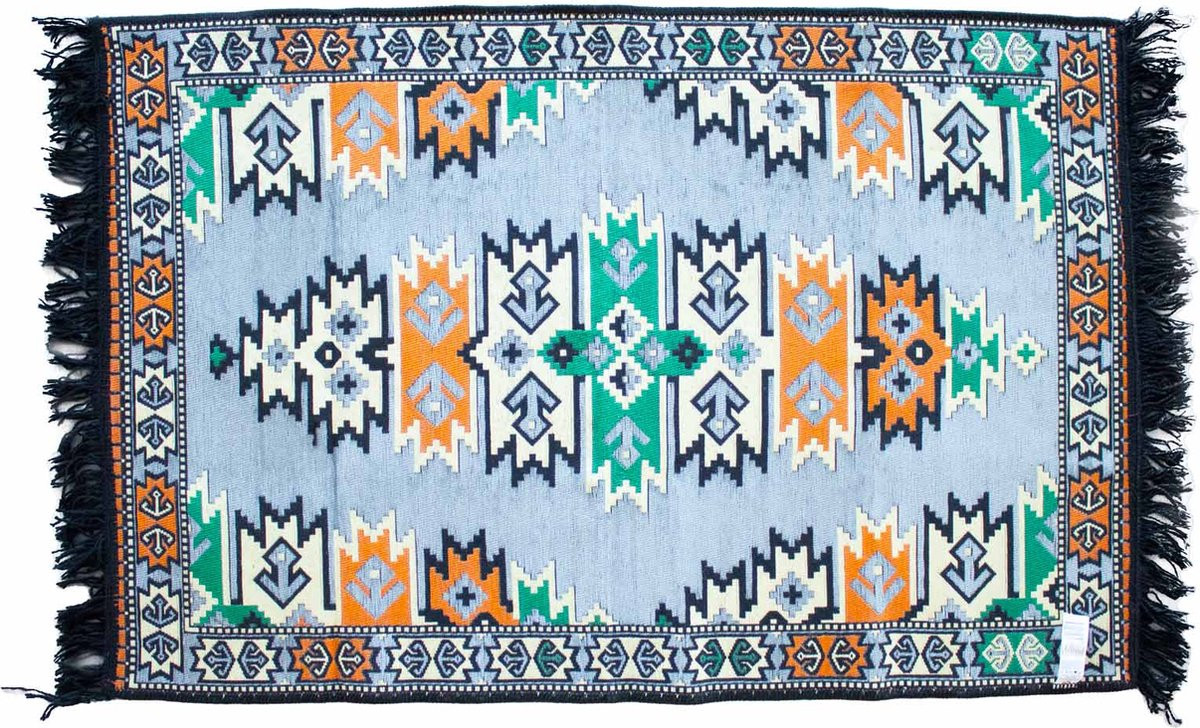 Ancient Wisdom Kilim Vloerkleed - Boho Stijl - Wol en Katoen - Rechthoekig