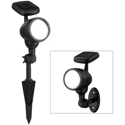 Außenleuchte Solarlampe Solarleuchte Steckleuchte Lampe Garten, IP44 Erdspieß Akku beweglicher Spot, schwarz, 1x LED warmweiß, LxH 8,5x17cm