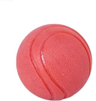 Pet Hub Indestructible Rubber Dog Toy Ball For Small And Medium Dogs Bite Resistant Interactive Training Game Red Diameter 4.8CM
