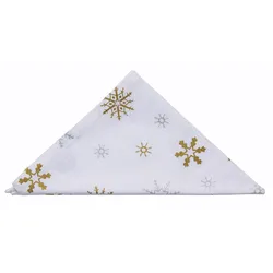 STOFFSERVIETTEN Weihnachten 45/45 cm, 4er-Set weiß mit Schneeflocken