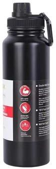 Inspired Deals Stainless Steel Insulated Water Bottle Large Capacity Leakproof Outdoor Sports Kettle black