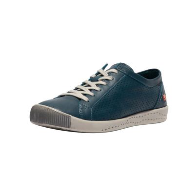 Sneaker SOFTINOS "softinos Sneaker Glattleder", Damen, Gr. 38, blau, Glattleder, Schuhe Sneaker