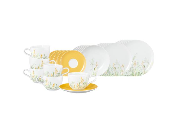 Geschirr-Set SELTMANN WEIDEN Kombiservice Liberty Meadow Grasses 30er Set gelb , gelb, 30, Porzellan, Geschirr-Sets, Geschirr-Set, Spülmaschinenfest, Mikrowellensicher, Ofenfest