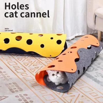 Inspired Finds Foldable Cat Tunnel Bed & Activity Play Mat Interactive Peekaboo Hideaway For Indoor Cats Foldable Cat Tunnel Bed & Activity Play Mat Interactive Peekaboo Hideaway For Indoor Cats