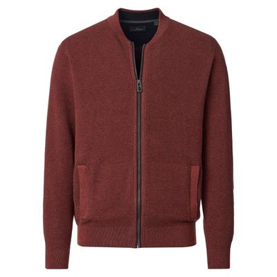 Strickjacke CASAMODA "CASAMODA Strickjacke uni", Herren, Gr. XXL, braun (blutorange), 100% Baumwolle, Strickjacken Strickjacke