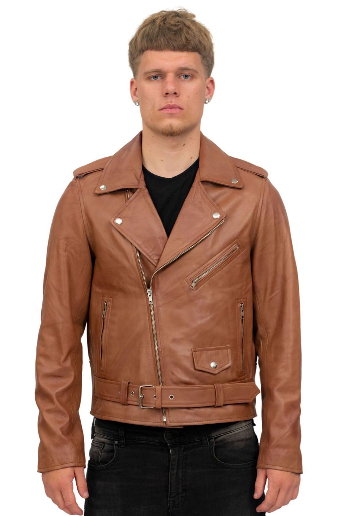 Klassische Herren-Bikerjacke aus Brando-Leder – Antalya