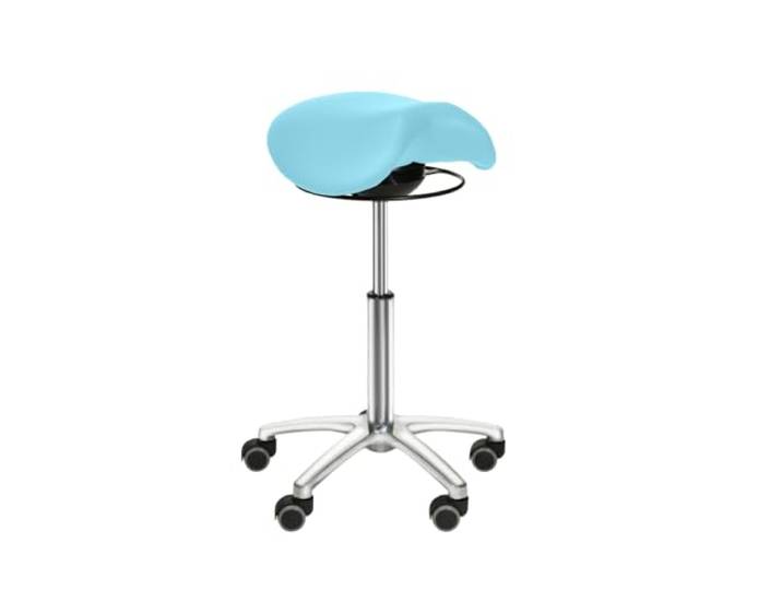 Teqler Sattelsitz-Hocker mit Schwing-Mechanismus hellblau