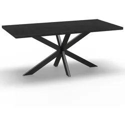 BIG Möbel GmbH Gastro Esstisch 200x100 cm | Marmor Dunkel | Spider-Gestell