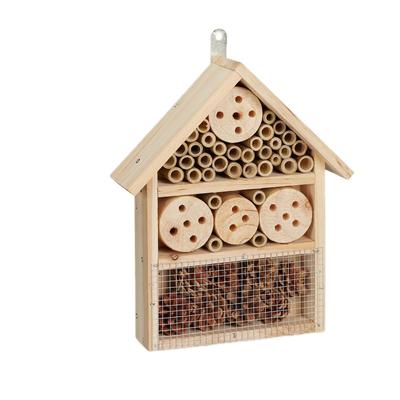 Relaxdays Insektenhotel Bausatz, Insektenhaus für Käfer, Wildbienen & Florfliegen, selber bauen, 33 x 24,5 x 7 cm, natur