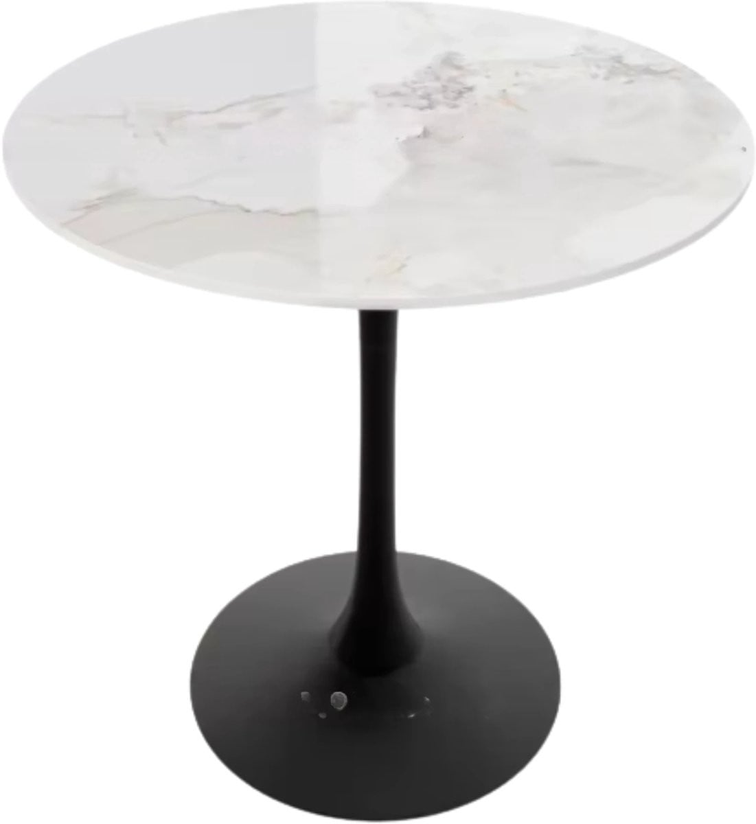 Bolt Edge Ronde Bistro Eettafel met Gesinterde Stenen Top en Voetstuk, Hoogte: 78,5 cm