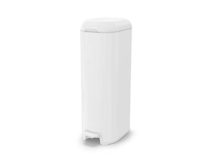 Windeleimer Diaper Genie, Weiß Hochglanz, Metall, Kunststoff, 23x68.6x32.8 cm, mit Nachfüllkassette, Pflegen, Wickeln, Windeleimer