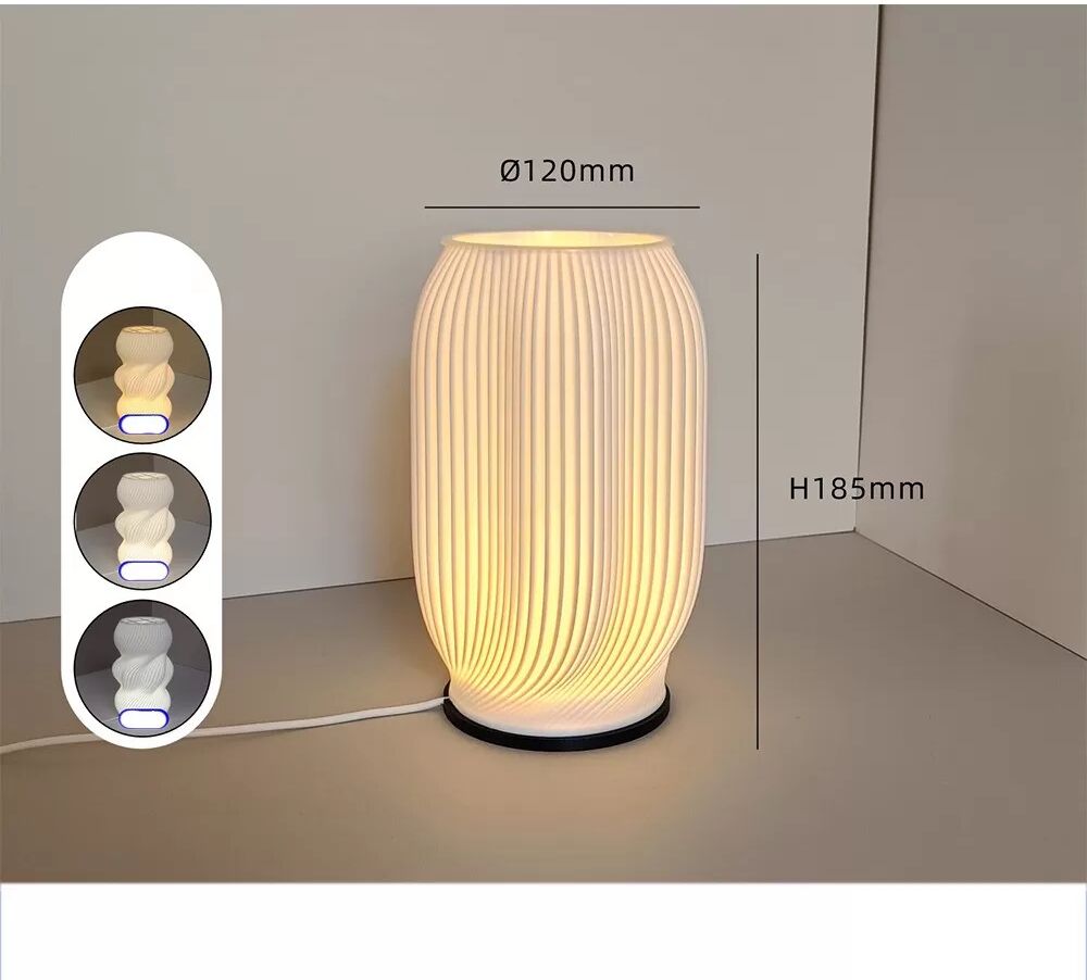 INF 3D-gedruckte Vasenlampe mit USB-Dimmer - Kreatives Nachttischlicht