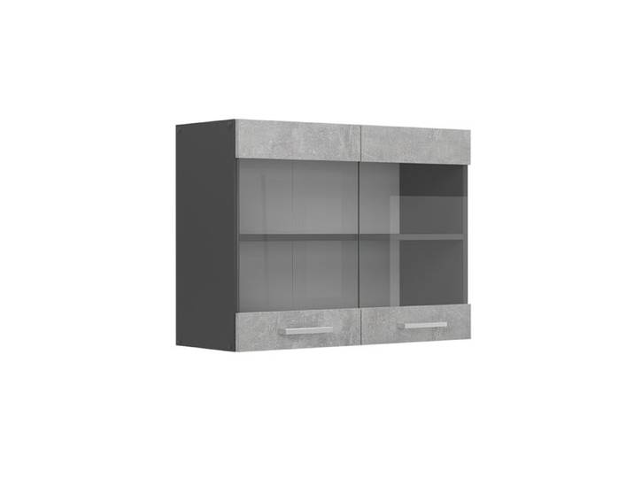 Armoire en verre R-Line 80cm Béton/Anthracite Vicco 53787
