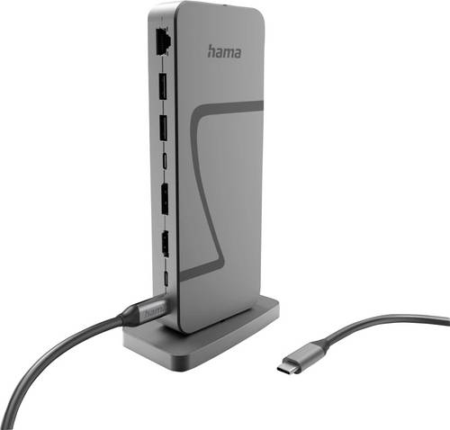 Hama USB-C Dockingstation Connect2Office Speed USB-C Power Delivery, Unterstützt 8K@30 Hz (1x) / 4K@30Hz (2x)