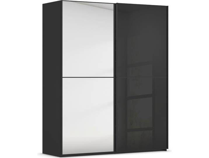 Schwebetürenschrank, Schwarz, 181x223x68 cm, Holzwerkstoff, 2 Türen, Modern, Rauch