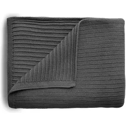 Mushie, Babydecke, decke gestrickt Dark Gray Melange (100 x 80 cm)