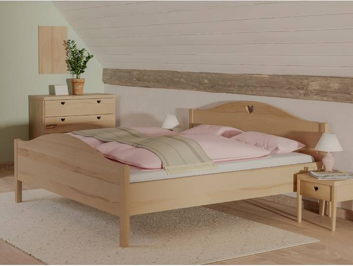 Bett Kernbuche „Hermine“ 80 x 210 cm Massivholz Buche