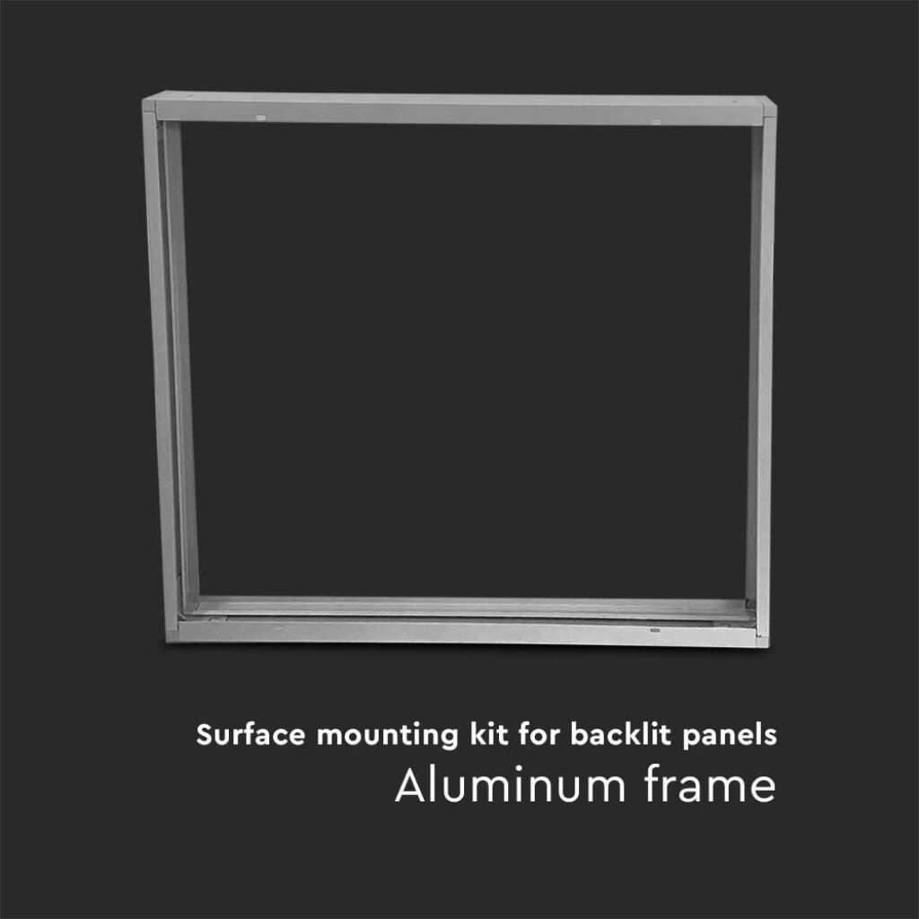 V-Tac Kit Per Montaggio Esterno Pannelli Led Retroilluminati 60x60cm Cornice Alluminio Silver Sku 11449
