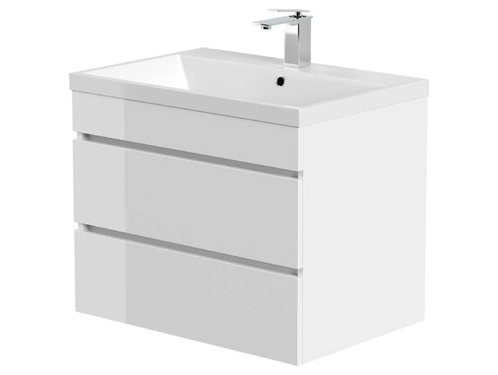 Meuble vasque Fellini 70cm Blanc/Blanc brillant