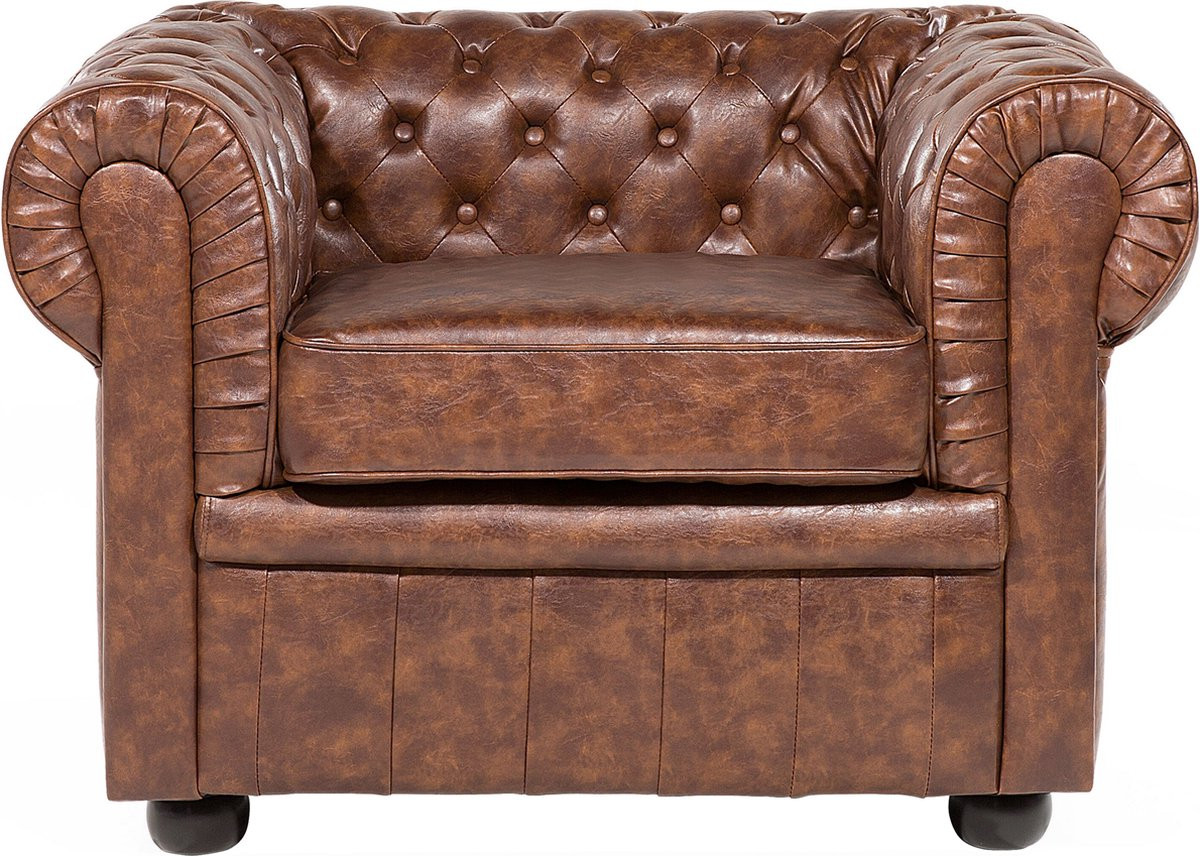 Beliani Chesterfield fauteuil - Goudbruin