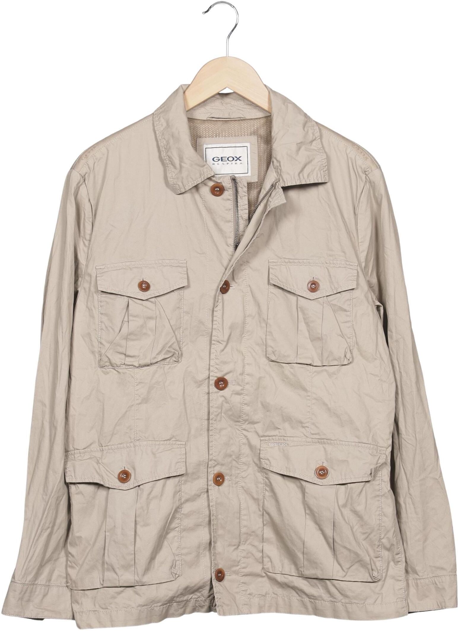 Geox Herren Jacke, Beige, Gr. EU 52, Baumwolle / Synthetik - Second Hand