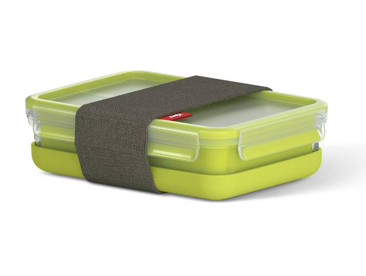 Lunchbox EMSA Clip & Go Grün , grün, B:22,5cm H:6,3cm L:16,3cm, Kunststoff, Lebensmittelaufbewahrungsbehälter, Lunchbox