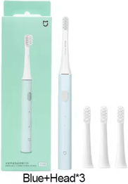 Inspire Essentials Xiaomi Mijia T100 Sonic Electric Toothbrush USB Rechargeable Waterproof Smart Brush blue And 3 Head