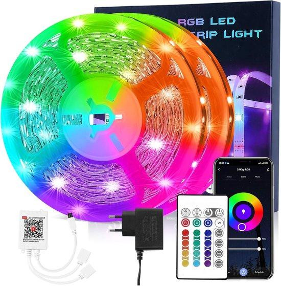 HOVVIDA Ledstrip RGB Decoratieve Sfeerverlichting met App en Afstandsbediening - 20M