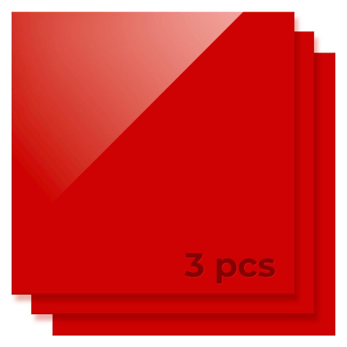 XTool 3 mm Red Acrylic Sheets (3-Pack) (Zubehör) (KA020138000)