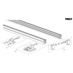 Thule Endkappen für Thule Längsschienen 2 Stück - Thule Ersatzteilnummer 1500603185