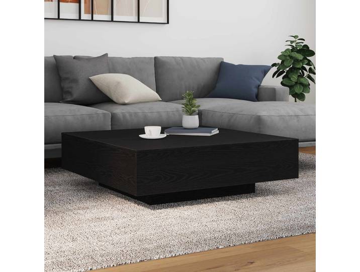 vidaXL Couchtisch mit LED-Streifen Schwarz Eichen-Optik Holzwerkstoff