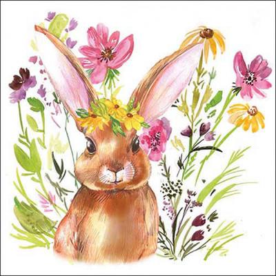 Ambiente 20 Servietten Papier 33x33cm 3-lagig - hochwertige Einweg Papierservietten Ostern Frühling Osterdeko Blumen Osterhase Partyservietten Tischdeko Fest