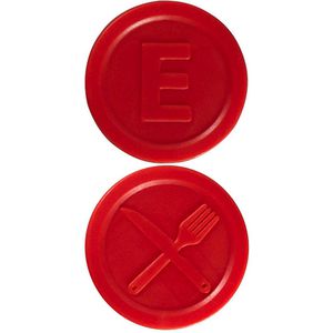 Wolf&Appenzeller Wertmarken 901404, Essen, Chips aus PP, rot, Ø 25mm, 100 Stück