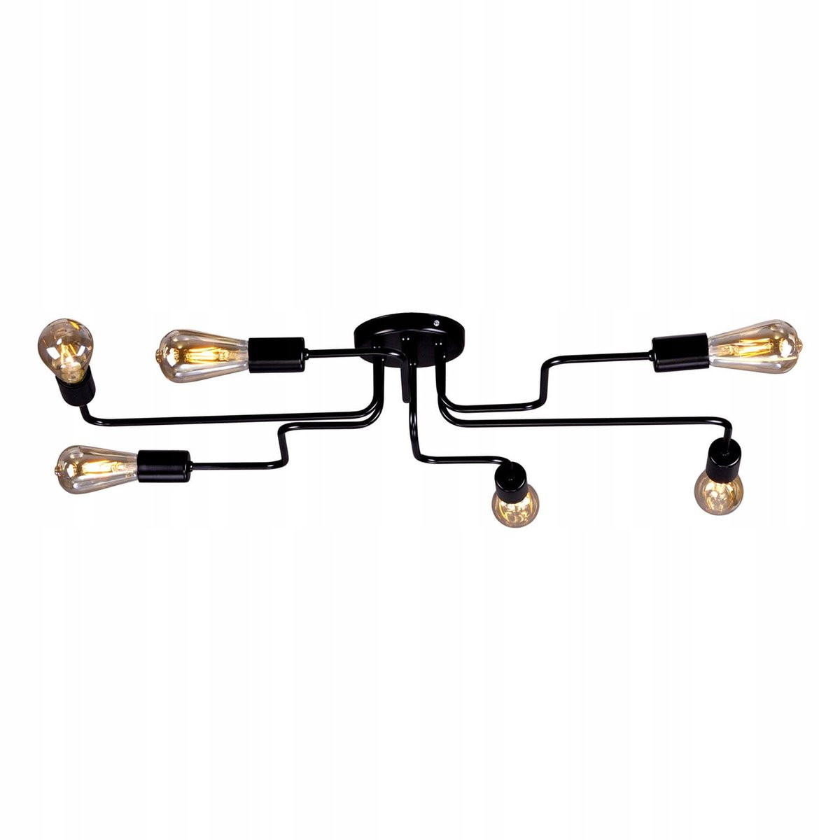 Kaja Lighting SKADI K-3890 Zwarte Industriële Plafondlamp E27 6x60W