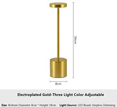 Inspired Living Retro Mushroom LED Table Lamp Touch Dimmable Bedside & Desk Light simple Golden