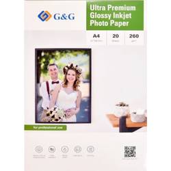 G&G Ultra-Premium Fotopapier 20 Blatt DIN-A4 21 x 29,7 cm hochglänzend 260g/m² - das Papier für Profis 260GSM-A4-20