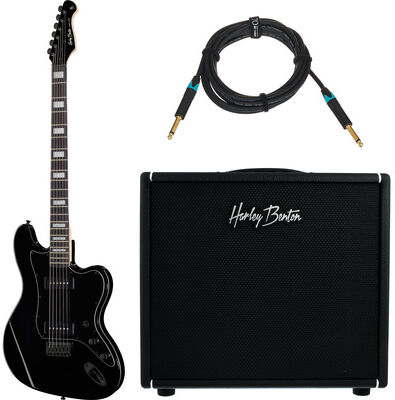Harley Benton JA-Baritone P90 DNAFX AmP20Set noir haute brillance