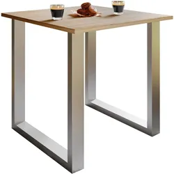 VCM, Esstisch, Holz Esstisch Xona U Silber (80 x 50 x 76 cm)
