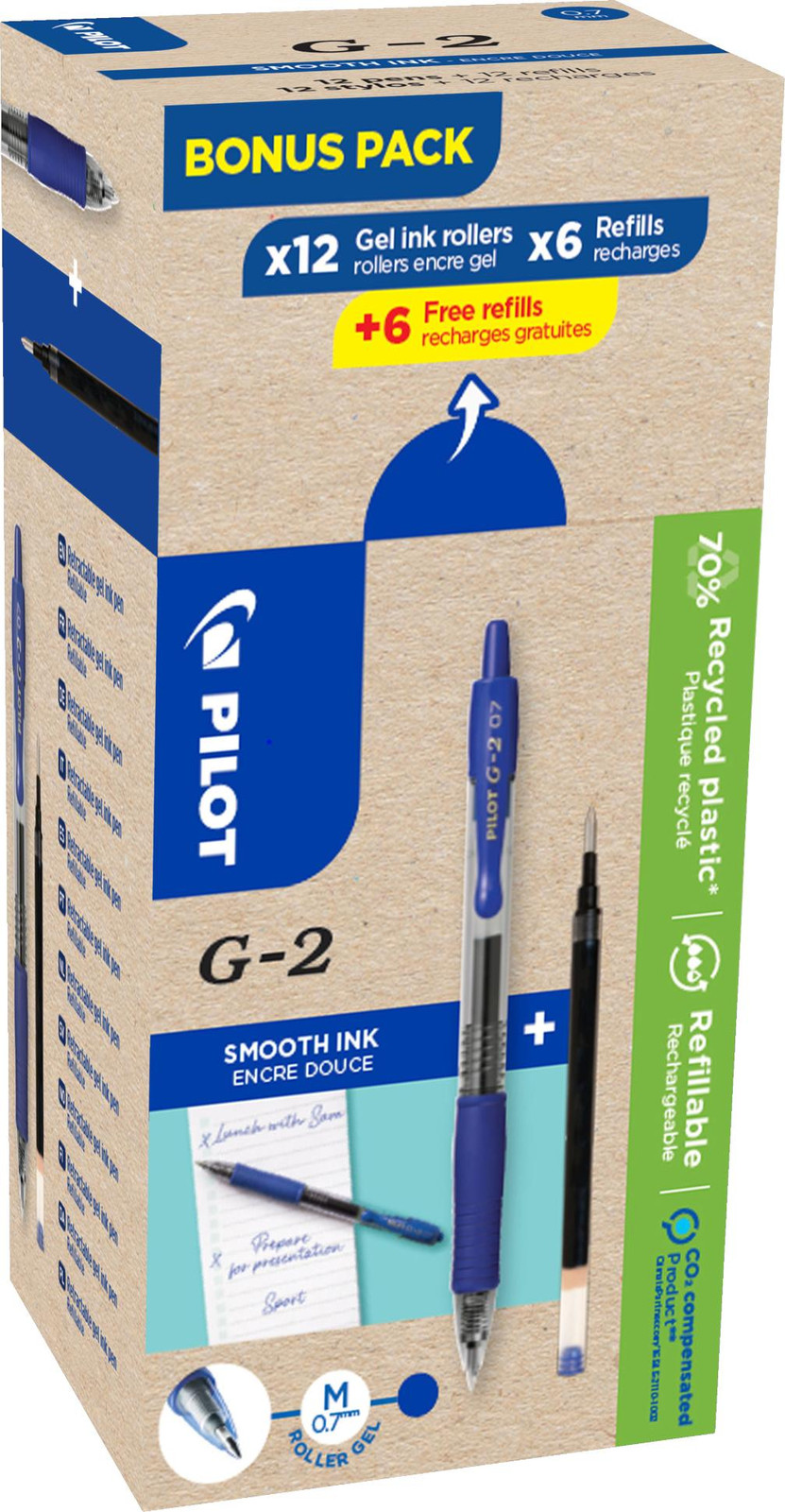 PILOT Greenpack set gelpennen, blauw, 0,4 mm
