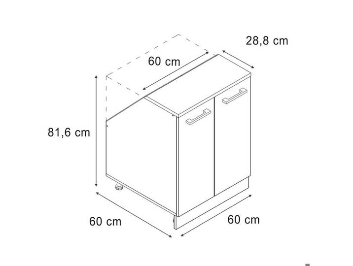 Meuble sous pente R-Line 60cm 2 portes 60 cm de profondeur Chêne de force doré/Anthracite Vicco 59960