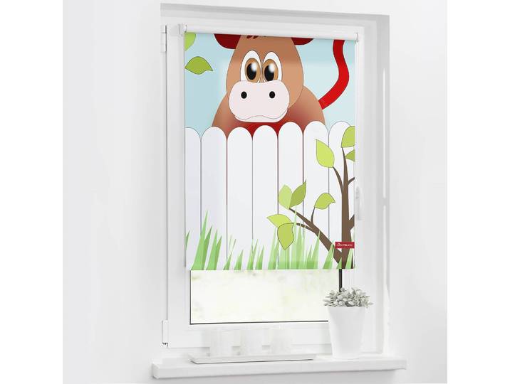 Klemmfix-Rollo Ochse Otto 100 x 150cm Multicolor