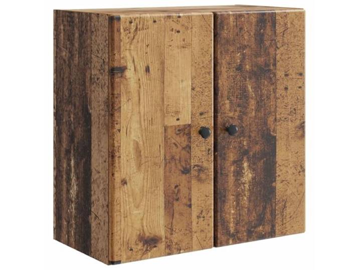 GFEROMRF Wandschrank Altholz 59 x 31 x 60 cm Holzwerkstoff mit Tür Stauraumschrank, platzsparend, robust, 90°-Tür, Metallknöpfe, vielseitig nutzbar, pflegeleicht