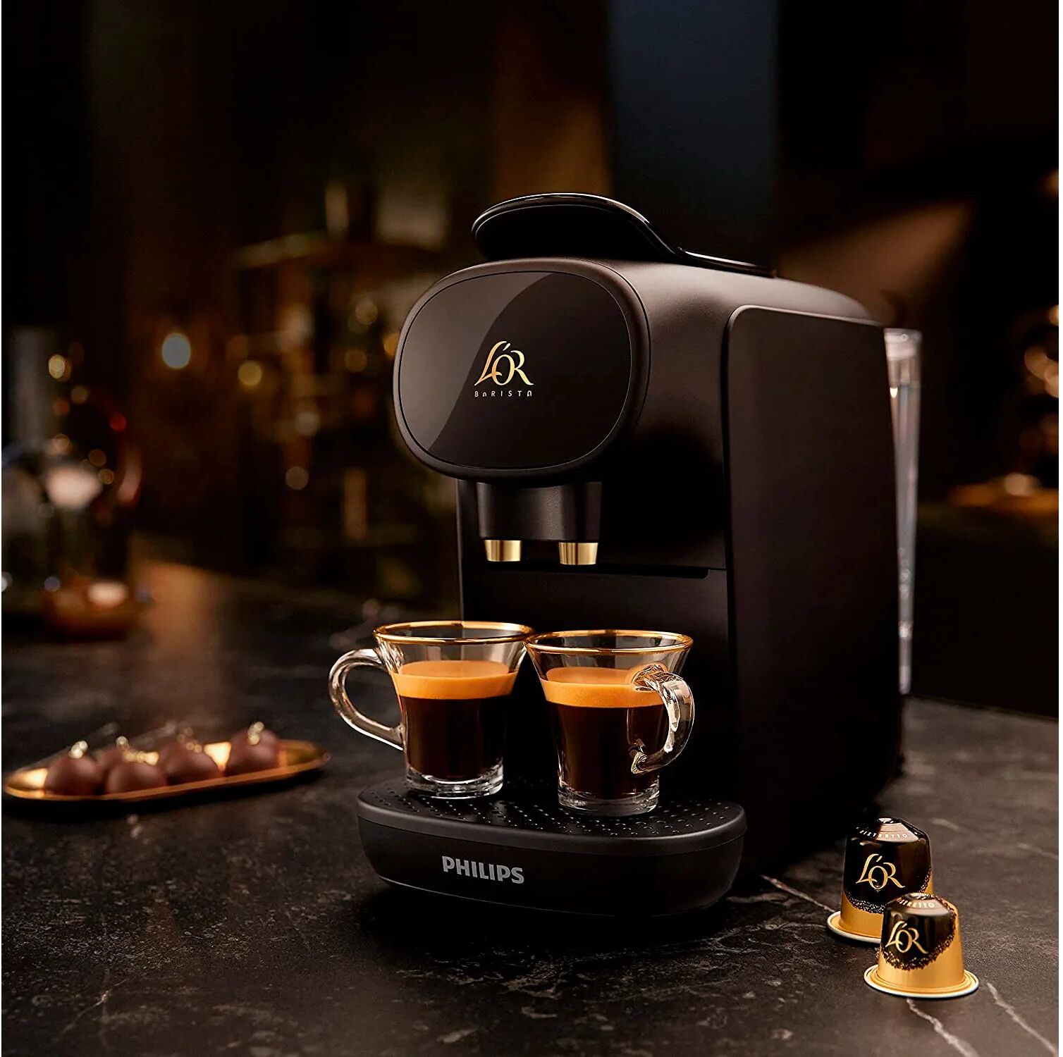 Philips L'or Barista Negra Cafetera De Cápsulas L'or Doble Carga Automática