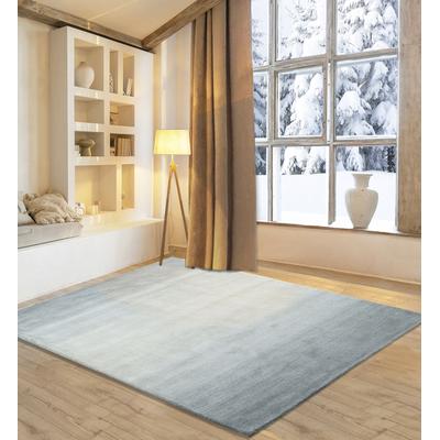 Wollteppich OTTO HOME "Lessach", grau, B:60cm H:14mm L:90cm, Schurwolle, Teppiche, Handweb Teppich, mit modernem Farbverlauf, reine Wolle, handgewebt