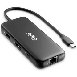 Club 3D Club3D USB-C 8-in1-HUB > DP/HDMI/USB-C/RJ45 8K30Hz PD100W retail (USB-C, 8 Ports), Dockingstation + USB Hub, Schwarz