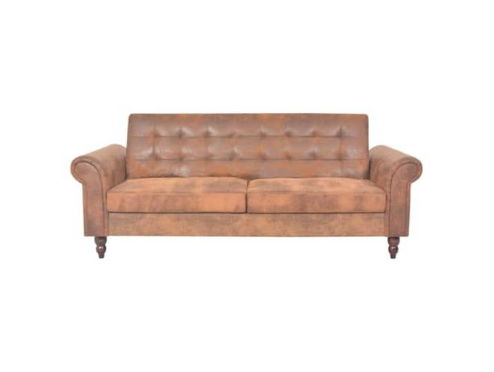 Helloshop26 Schlafsofa mit Armlehne, 196 x 97 x 59 cm, Wildleder, braun, 02_0019646