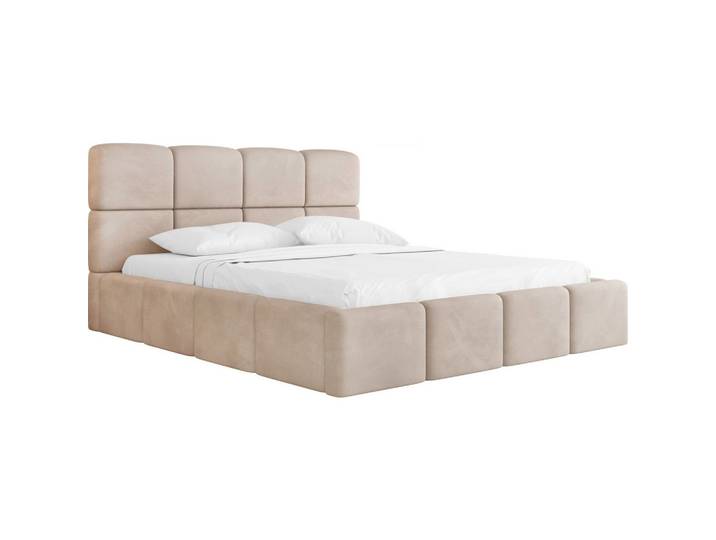POLSTERBETT Tivio mit Bettkasten, Beige Samt 160x200 cm