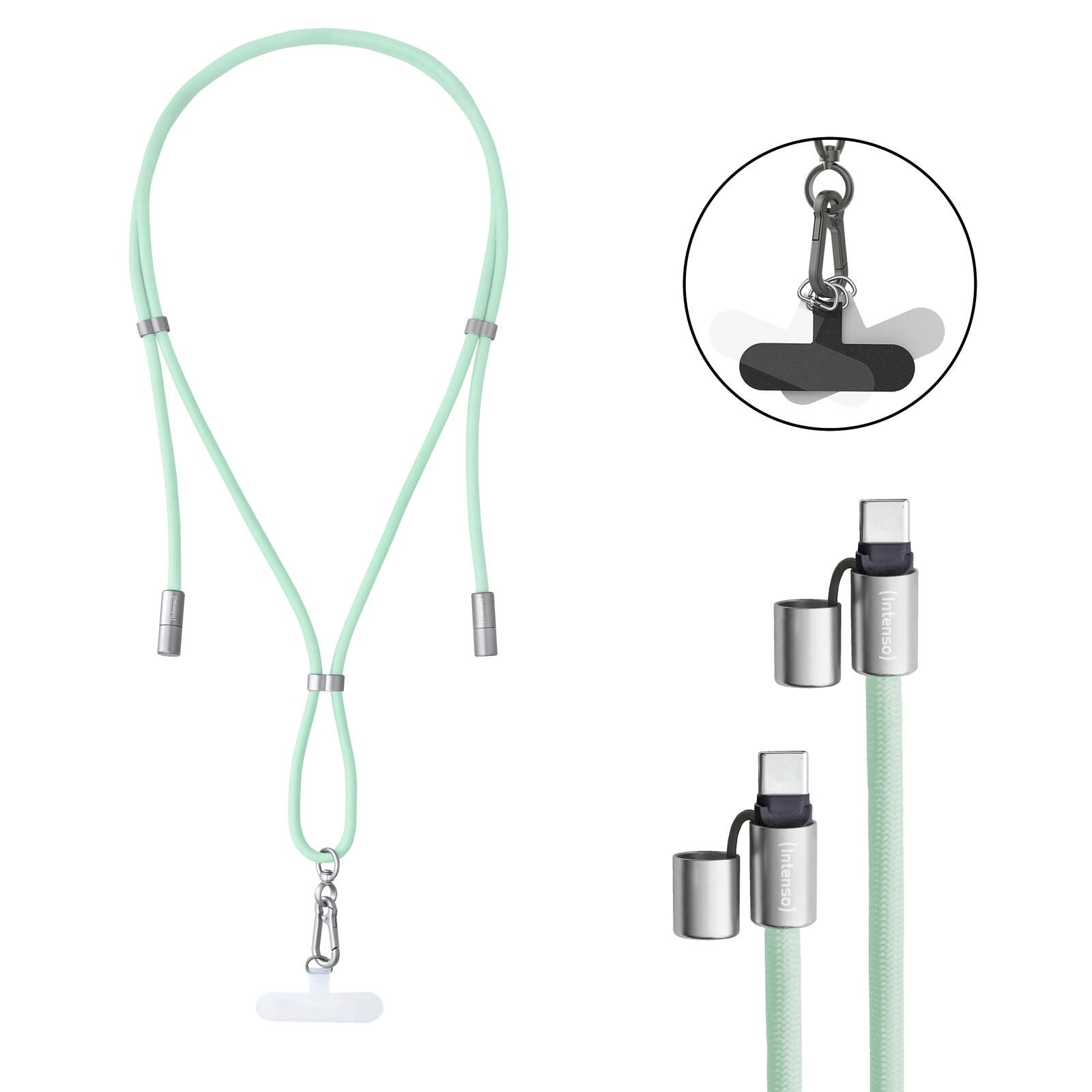 Intenso Handykette Charging Lanyard Ladekabel, grün 7991007