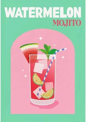 Inspire Select Colorful Cocktail Canvas Posters Trendy Bar Wall Art Prints For Home Bar, Kitchen & Decor 6 19.69 27.56 In